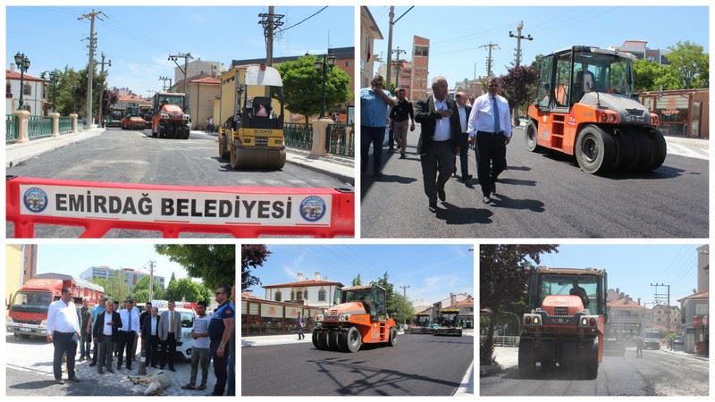 Emirdağ’da caddeler asfaltlanıyor