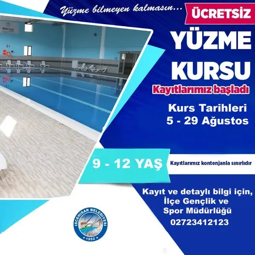 İscehisar Belediyesi’nden Yaz Tatiline Özel Ücretsiz Yüzme Kursu