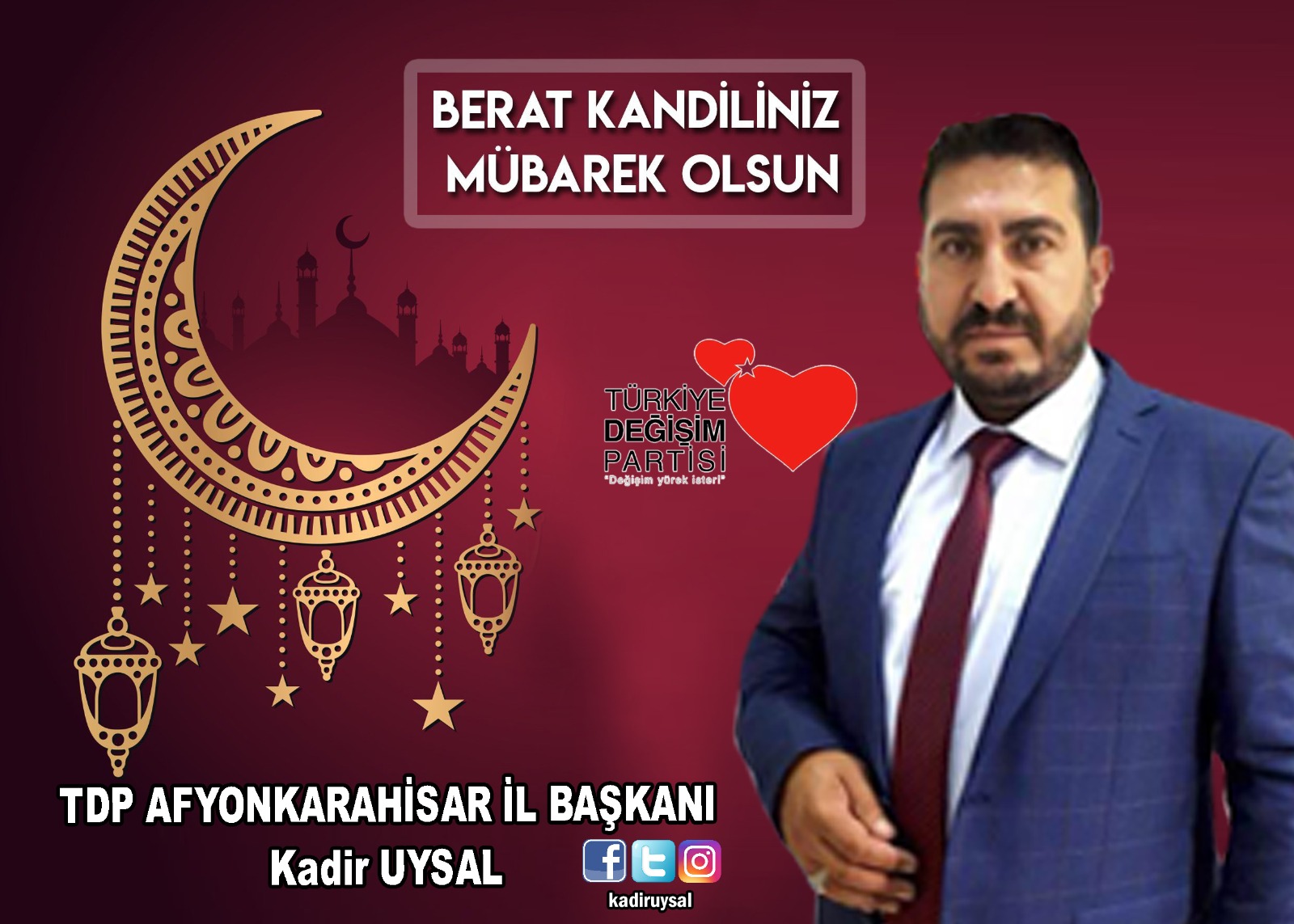 Başkan Uysal’dan Berat Kandili mesajı