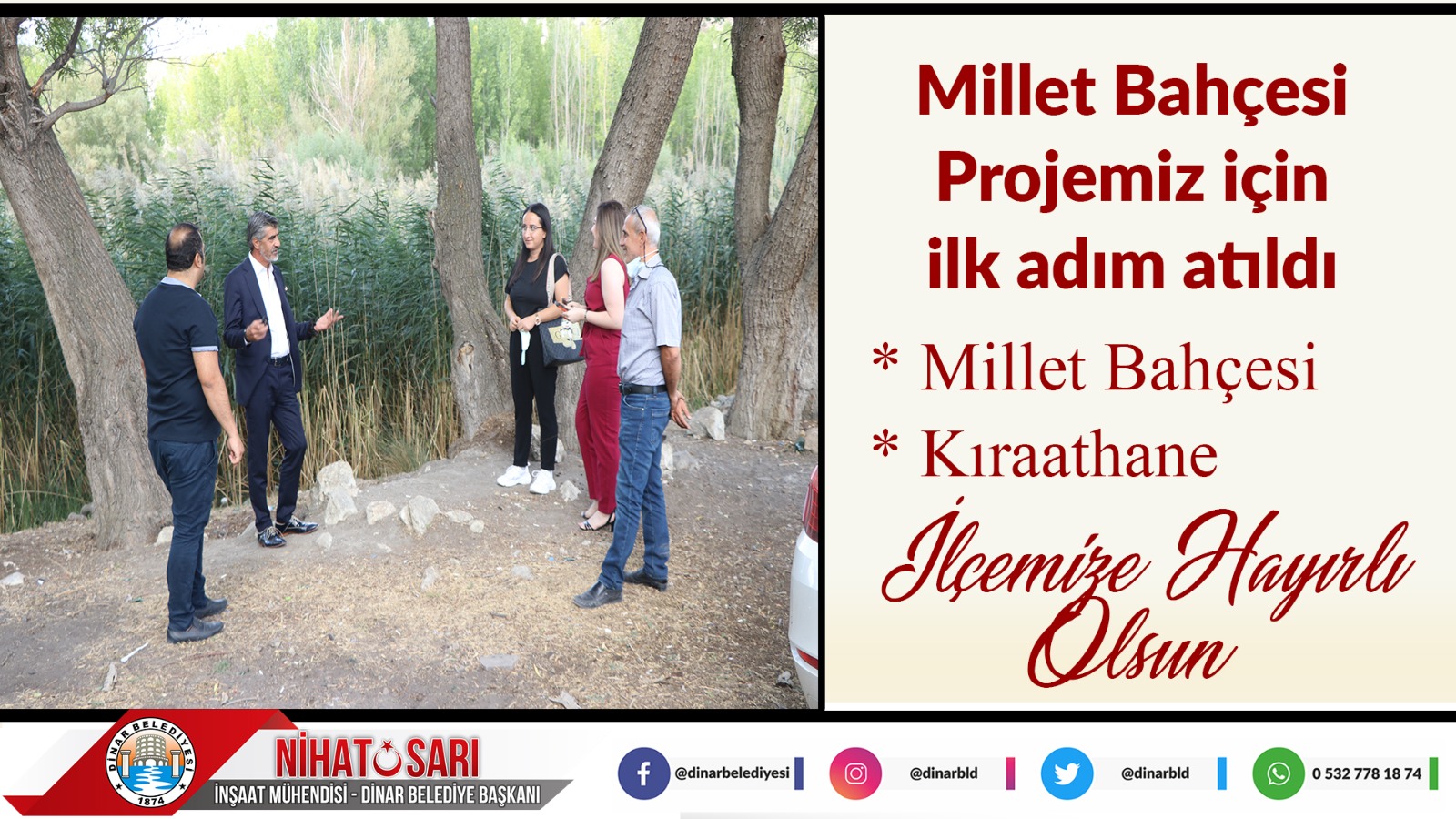 Dinar’da Millet Bahçesi projesi için ilk adım atılıyor