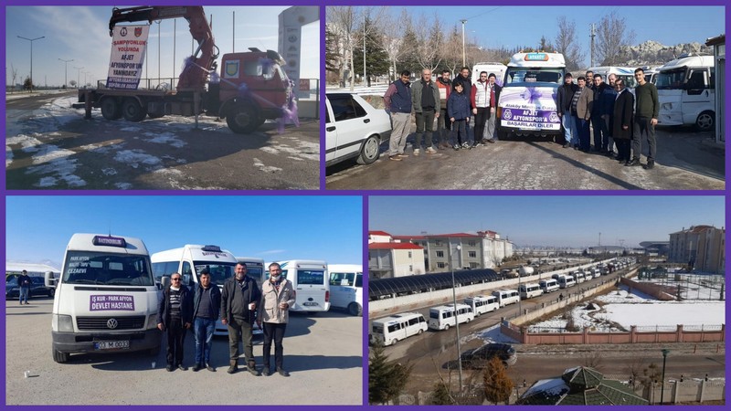 Minibüsçü esnafı Afjet Afyonspor için tek yürek oldu